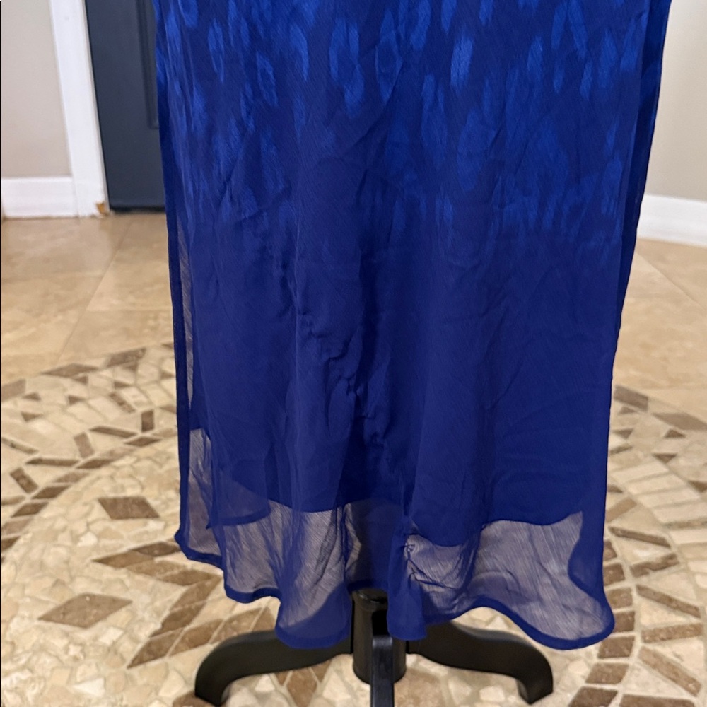 DKNY Elegant Blue Leopard Print Dress 2 - Picture 2 of 11